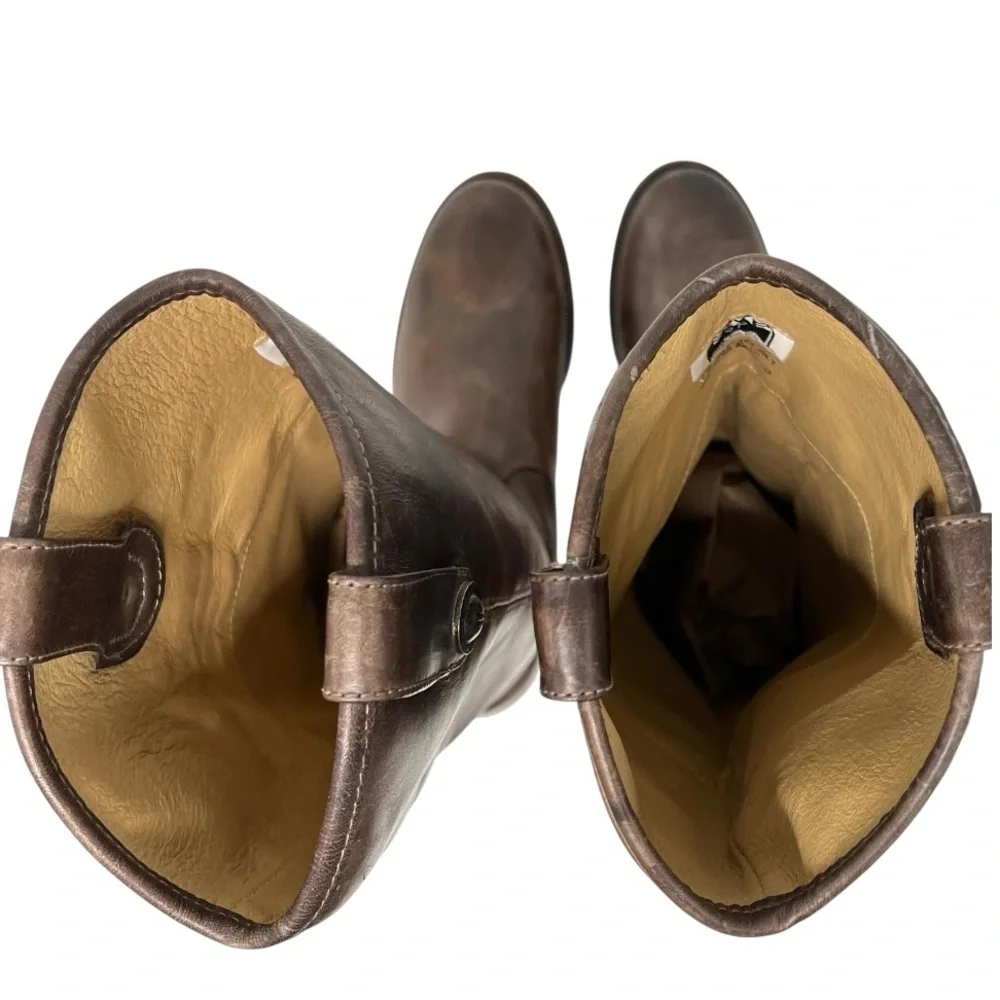 Frye Melissa Button Brown Leather Riding Boots Western Women’s 7 - Picture 6 of 13